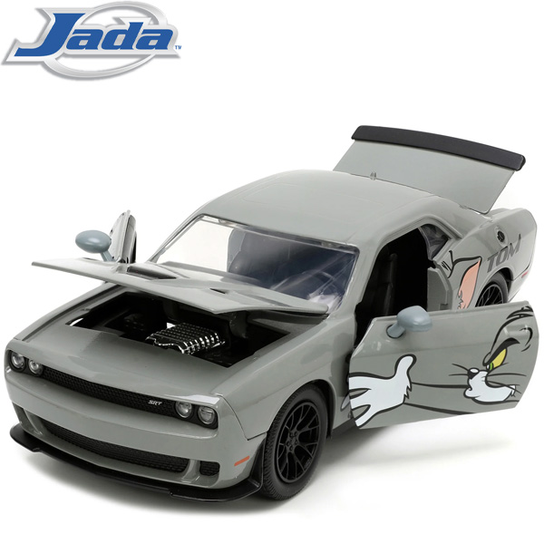 Jada Toys Tom and Jerry Hollywood Rides Die Cast Jerry and 1/24 Scale 2015 Dodge Challenger Hellcat